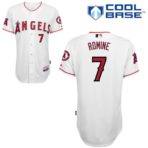 Andrew Romine #7 MLB Jersey-Los Angeles Angels of Anaheim Men's Authentic Home White Cool Base Baseball Jersey